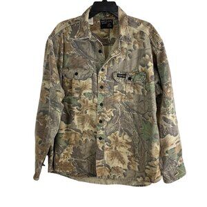 Rattlers Brand Mens Shirt Size XL Button Down Long Sleeve Camo Hunting Hole USA